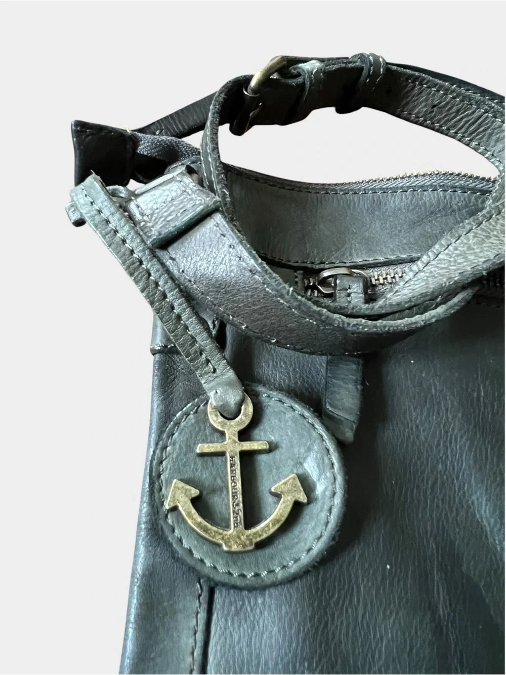 Harbour 2nd Vera Hunter Green Leather Crossbody Bag Anchor Charm